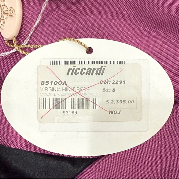 Vivienne Westwood Virginia Mini Dress Size 8 Magenta Raw Silk Cape Sleeve Chic - Picture 10 of 13